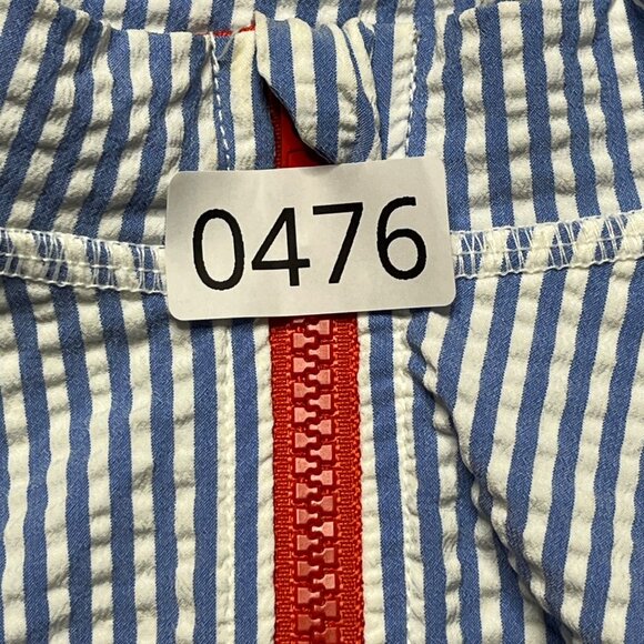 J.Crew Long Sleeve Striped Zip Rash Guard Swimsuit S Blue & White - Picture 9 of 9